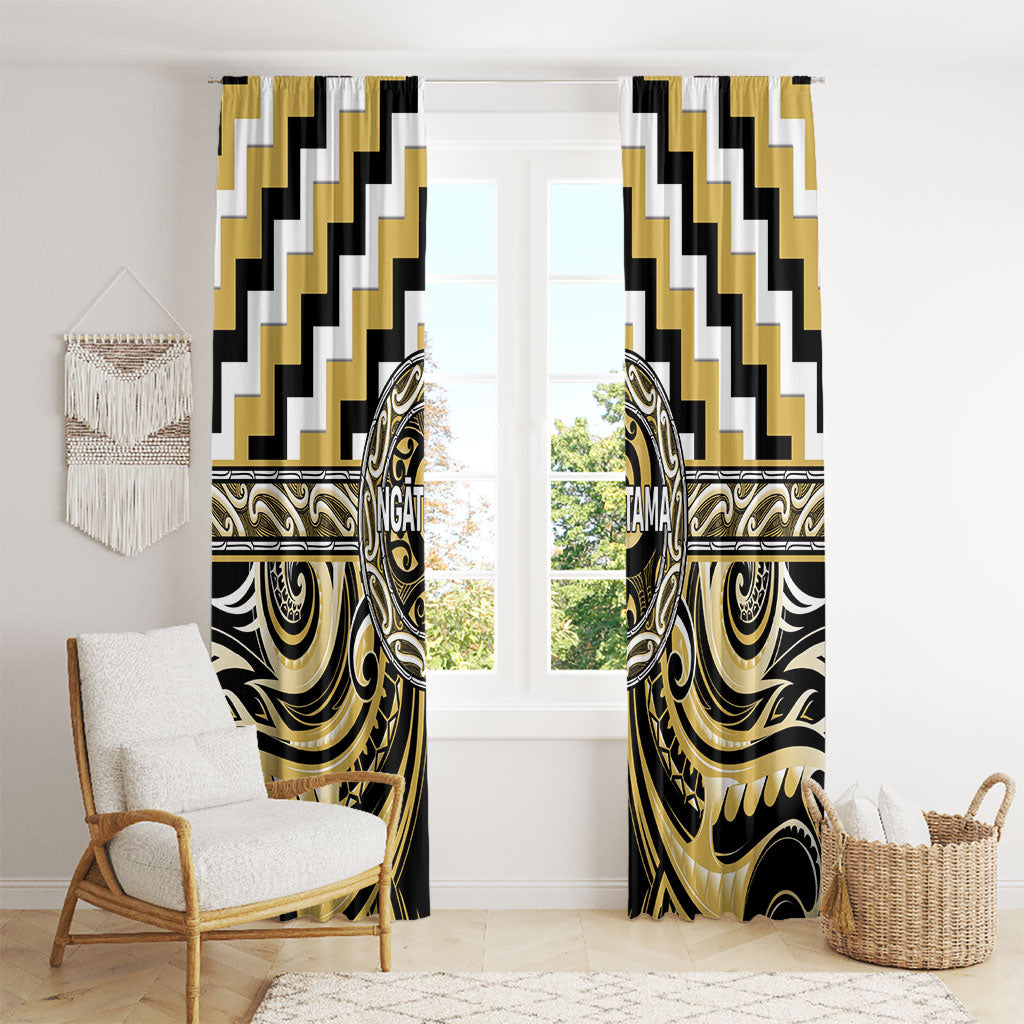 Aotearoa Ngati Tama Window Curtain Maori Iwi Poutama Puhoro Tattoo