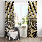 Aotearoa Ngati Tama Window Curtain Maori Iwi Poutama Puhoro Tattoo