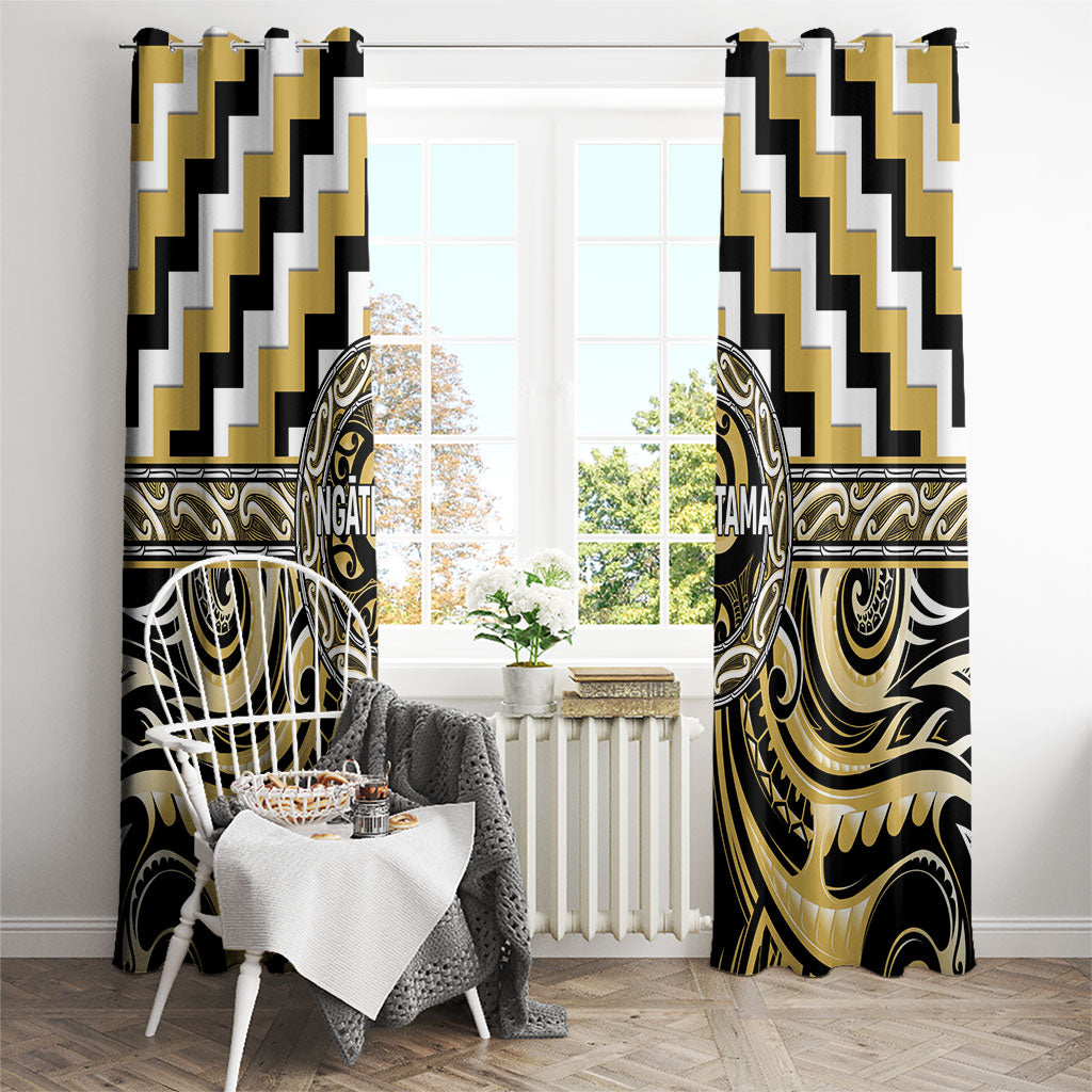 Aotearoa Ngati Tama Window Curtain Maori Iwi Poutama Puhoro Tattoo