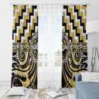 Aotearoa Ngati Tama Window Curtain Maori Iwi Poutama Puhoro Tattoo