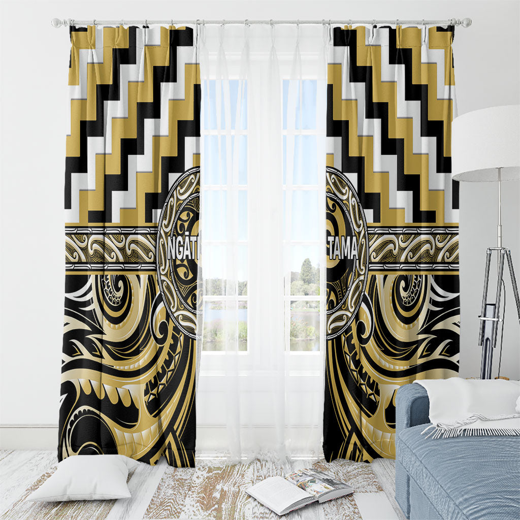 Aotearoa Ngati Tama Window Curtain Maori Iwi Poutama Puhoro Tattoo