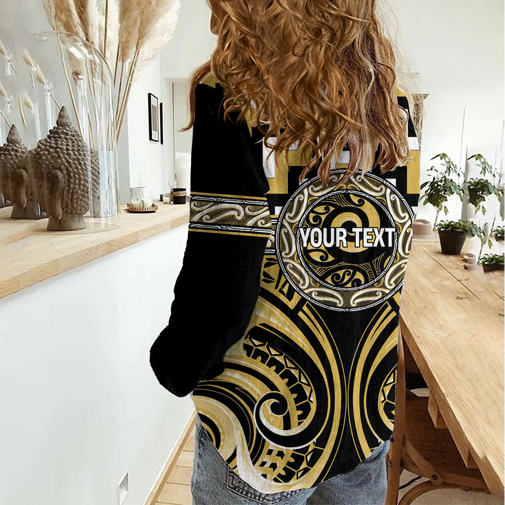 Aotearoa Ngati Tama Personalised Women Casual Shirt Maori Iwi Poutama Puhoro Tattoo