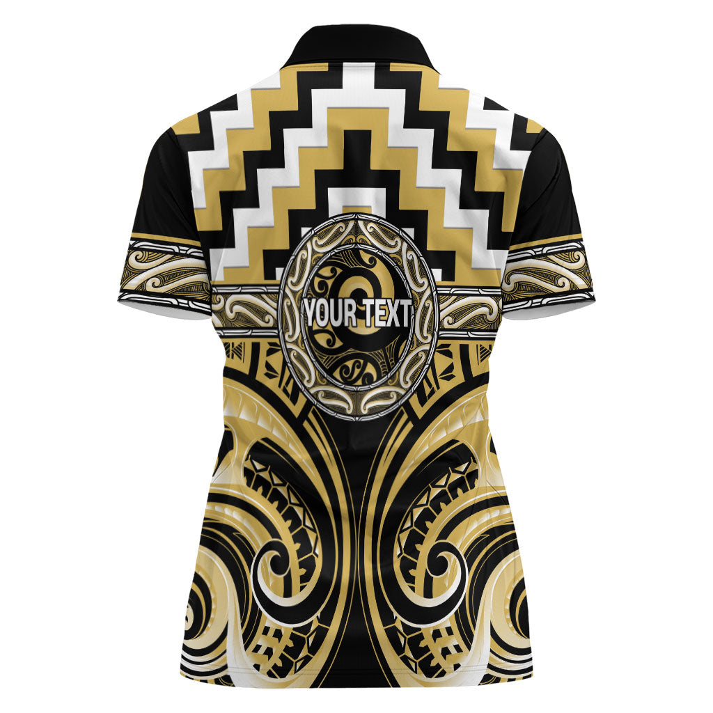 Aotearoa Ngati Tama Personalised Women Polo Shirt Maori Iwi Poutama Puhoro Tattoo