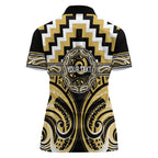 Aotearoa Ngati Tama Personalised Women Polo Shirt Maori Iwi Poutama Puhoro Tattoo