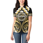Aotearoa Ngati Tama Personalised Women Polo Shirt Maori Iwi Poutama Puhoro Tattoo