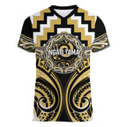Aotearoa Ngati Tama Personalised Women V-Neck T-Shirt Maori Iwi Poutama Puhoro Tattoo