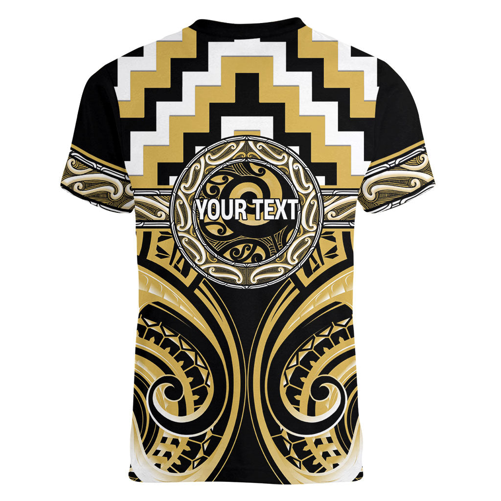 Aotearoa Ngati Tama Personalised Women V-Neck T-Shirt Maori Iwi Poutama Puhoro Tattoo