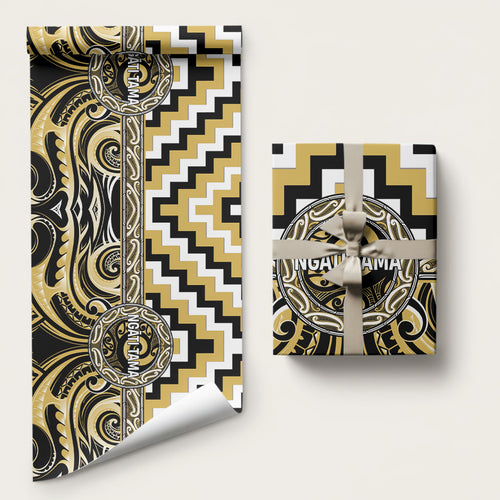 Aotearoa Ngati Tama Wrapping Paper Maori Iwi Poutama Puhoro Tattoo