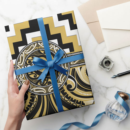 Aotearoa Ngati Tama Wrapping Paper Maori Iwi Poutama Puhoro Tattoo