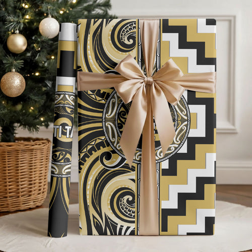 Aotearoa Ngati Tama Wrapping Paper Maori Iwi Poutama Puhoro Tattoo