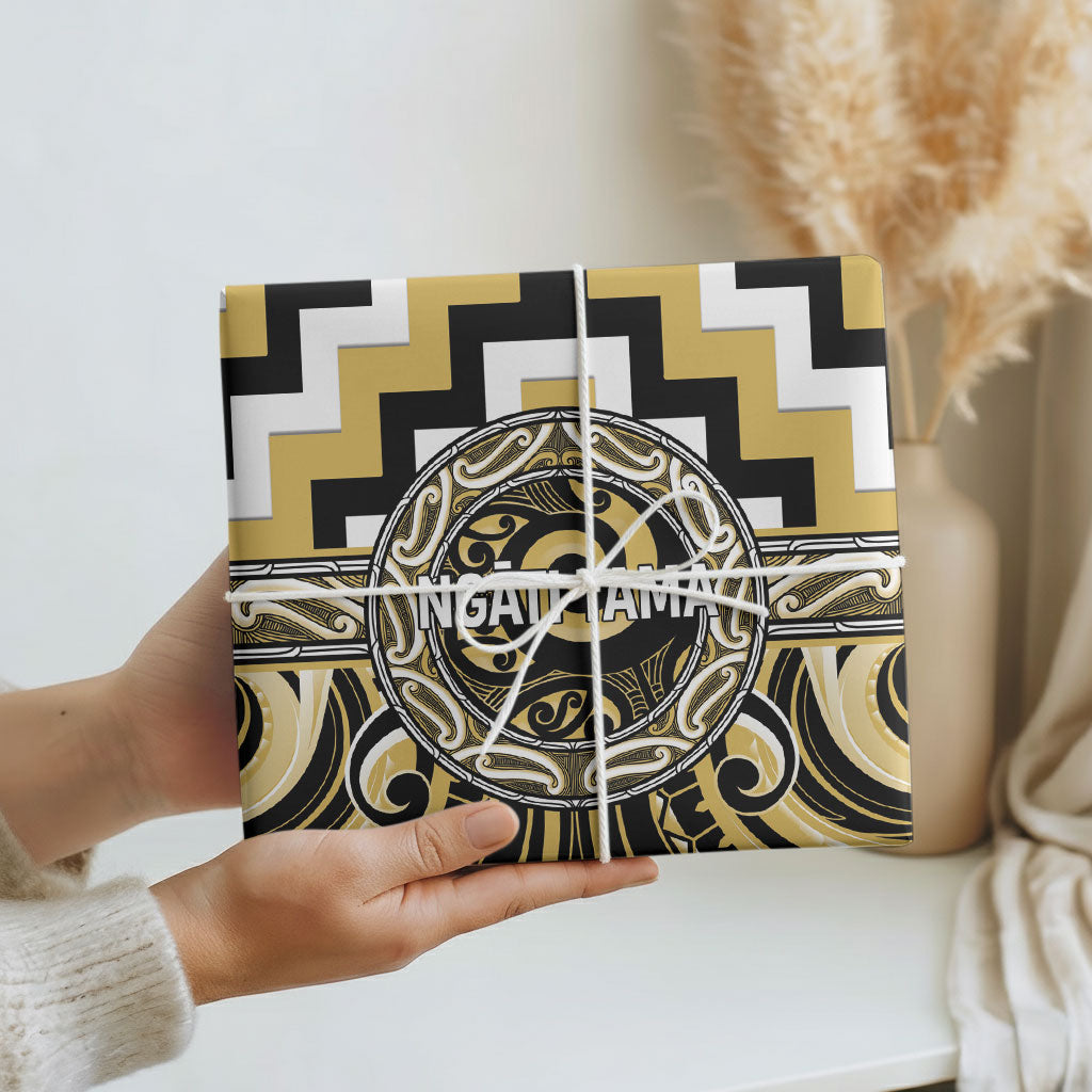 Aotearoa Ngati Tama Wrapping Paper Maori Iwi Poutama Puhoro Tattoo