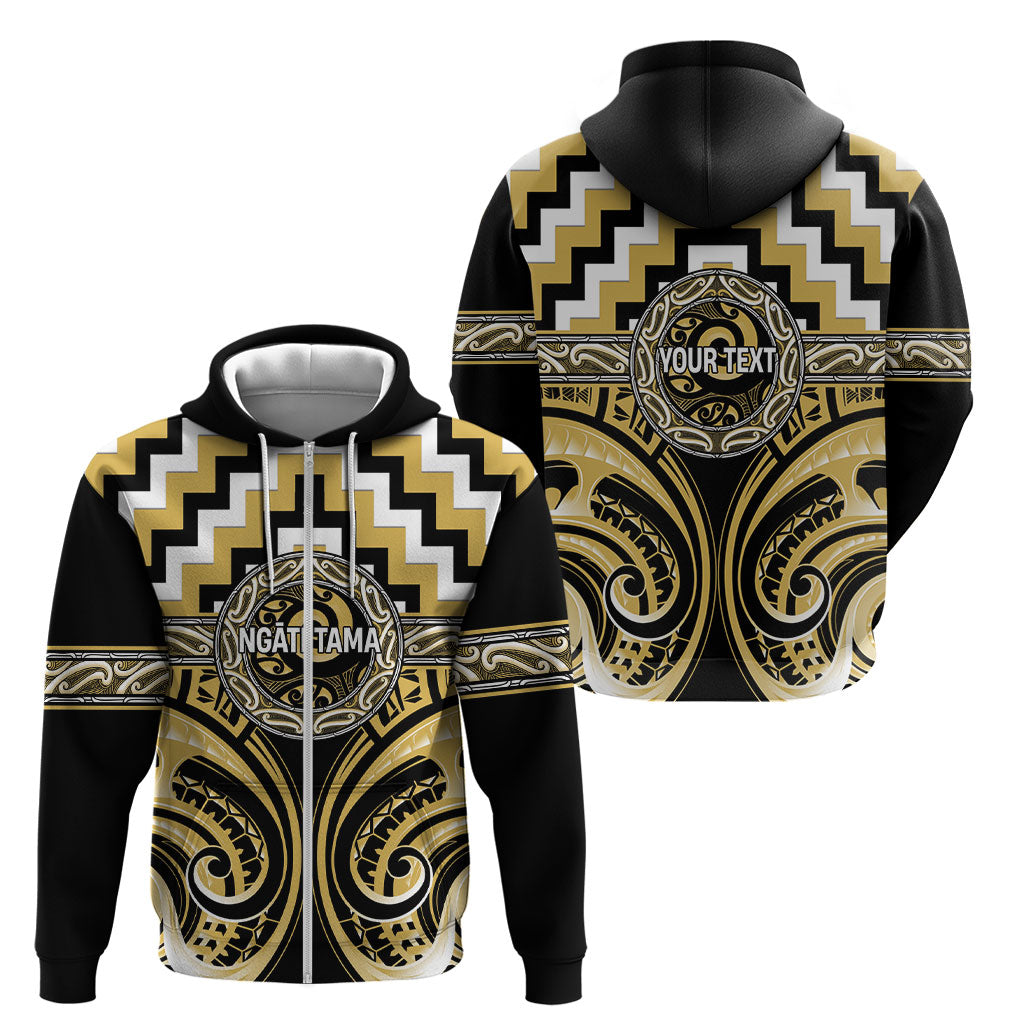Aotearoa Ngati Tama Personalised Zip Hoodie Maori Iwi Poutama Puhoro Tattoo