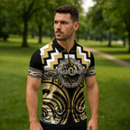 Aotearoa Ngati Tama Personalised Zipper Polo Shirt Maori Iwi Poutama Puhoro Tattoo