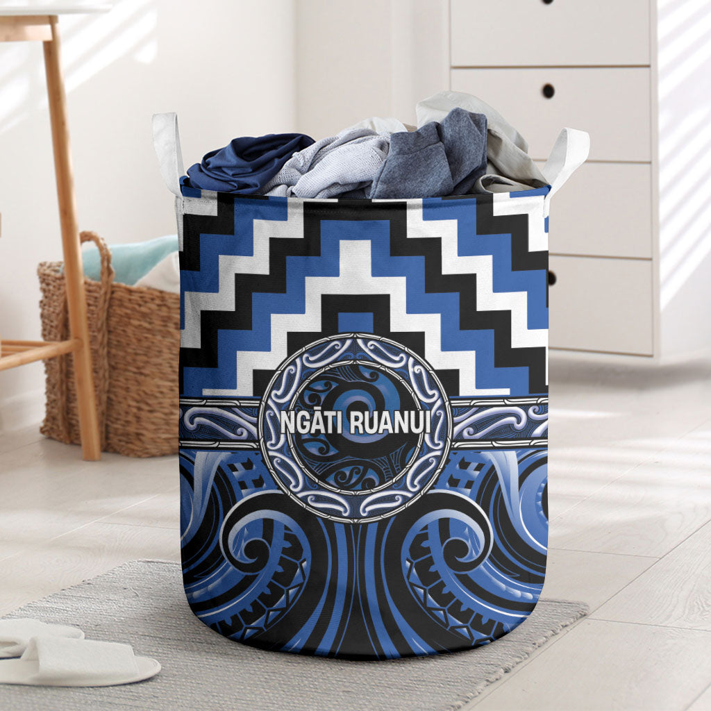 Aotearoa Ngati Ruanui Laundry Basket Maori Iwi Poutama Puhoro Tattoo