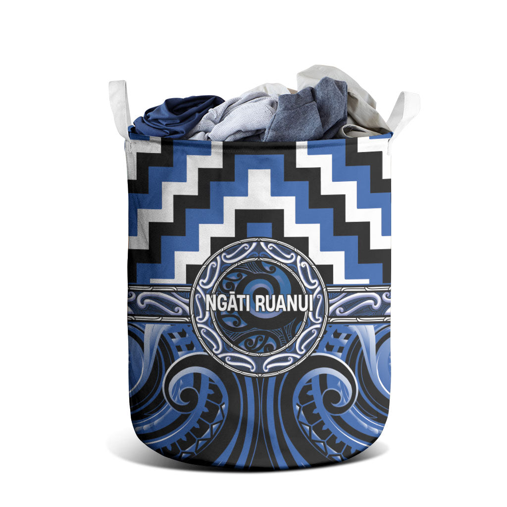 Aotearoa Ngati Ruanui Laundry Basket Maori Iwi Poutama Puhoro Tattoo