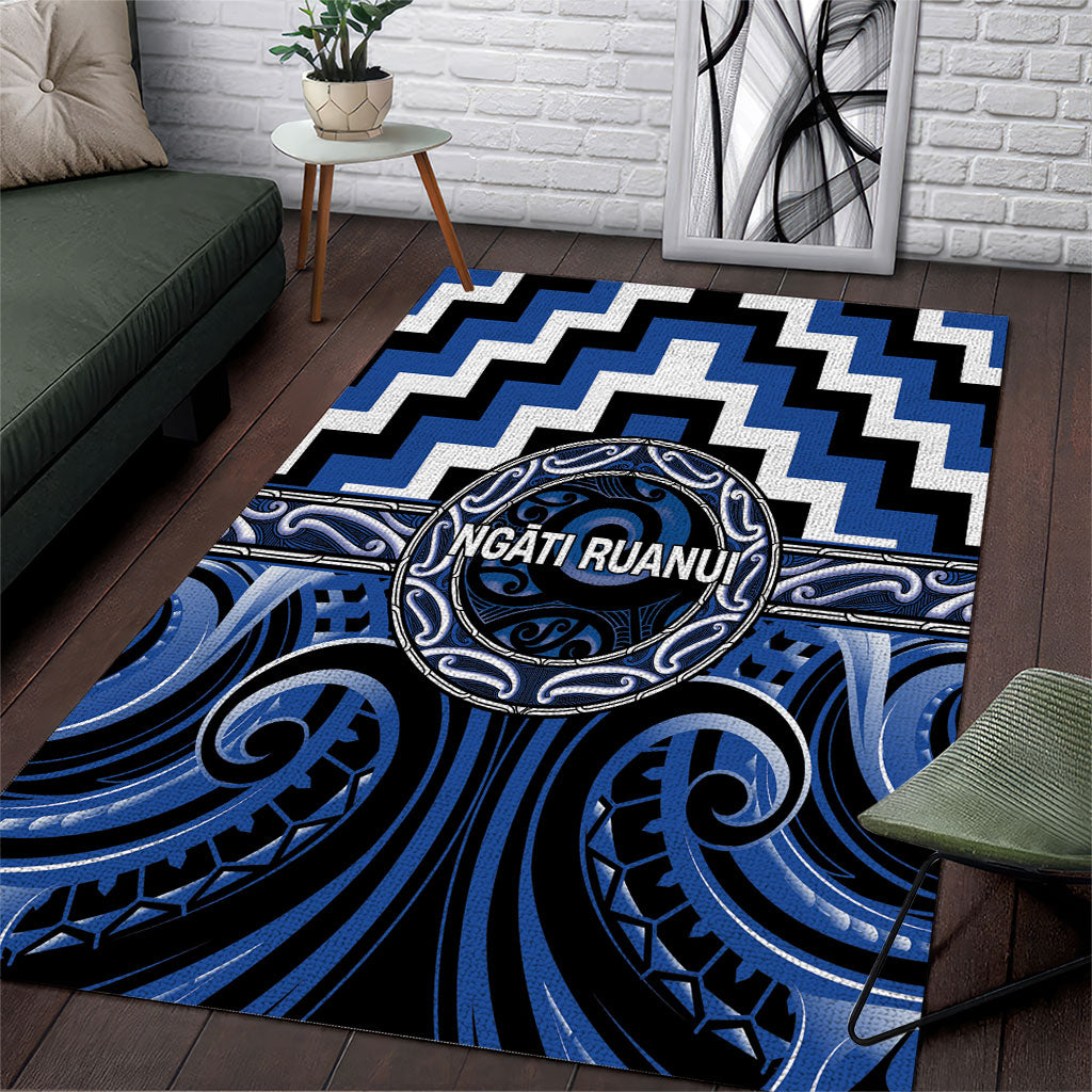 Aotearoa Ngati Ruanui Area Rug Maori Iwi Poutama Puhoro Tattoo