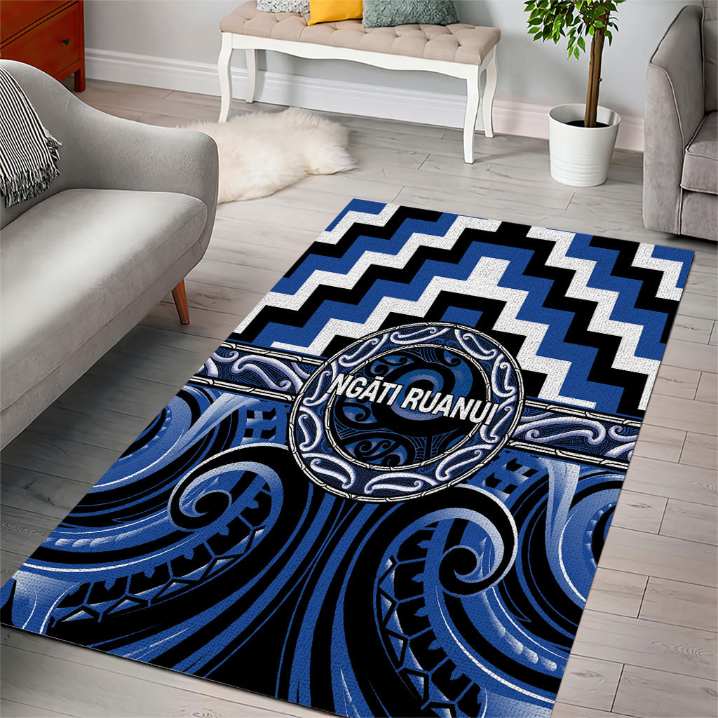 Aotearoa Ngati Ruanui Area Rug Maori Iwi Poutama Puhoro Tattoo