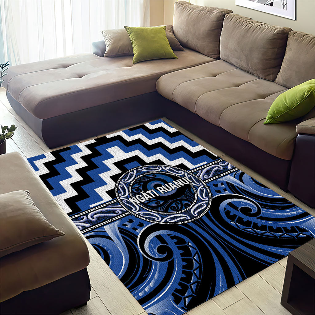 Aotearoa Ngati Ruanui Area Rug Maori Iwi Poutama Puhoro Tattoo