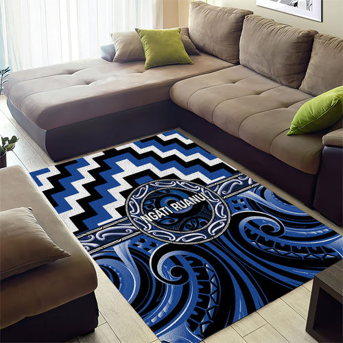 Aotearoa Ngati Ruanui Area Rug Maori Iwi Poutama Puhoro Tattoo