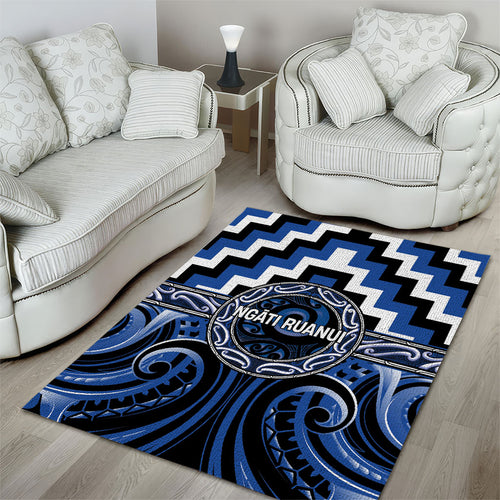 Aotearoa Ngati Ruanui Area Rug Maori Iwi Poutama Puhoro Tattoo