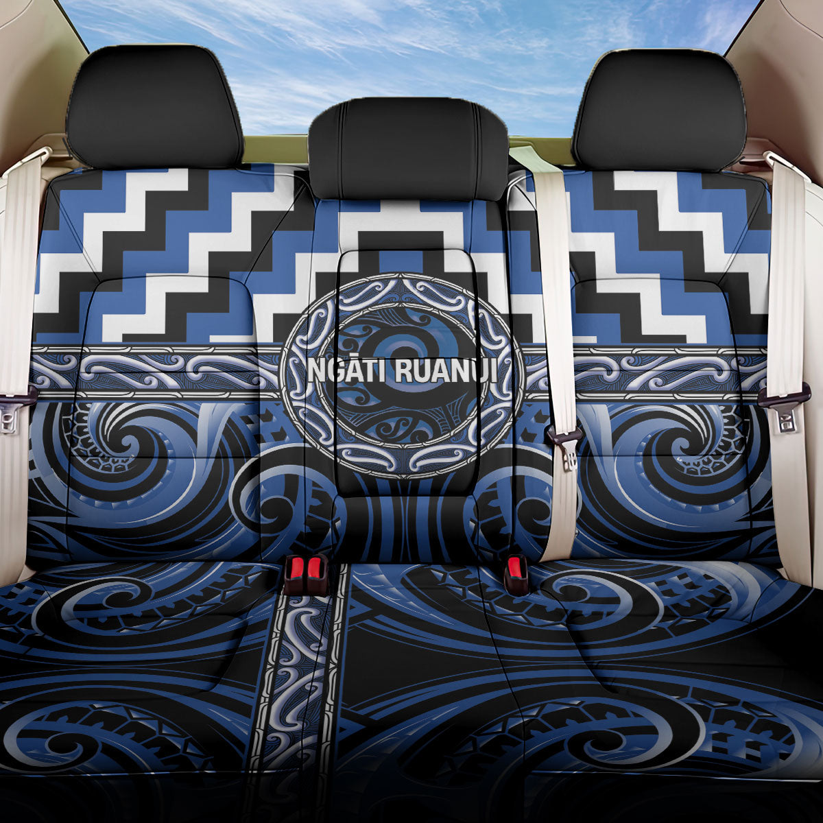 Aotearoa Ngati Ruanui Back Car Seat Cover Maori Iwi Poutama Puhoro Tattoo