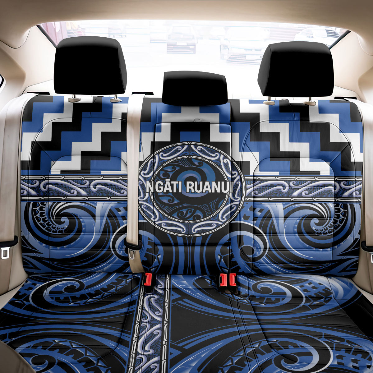 Aotearoa Ngati Ruanui Back Car Seat Cover Maori Iwi Poutama Puhoro Tattoo
