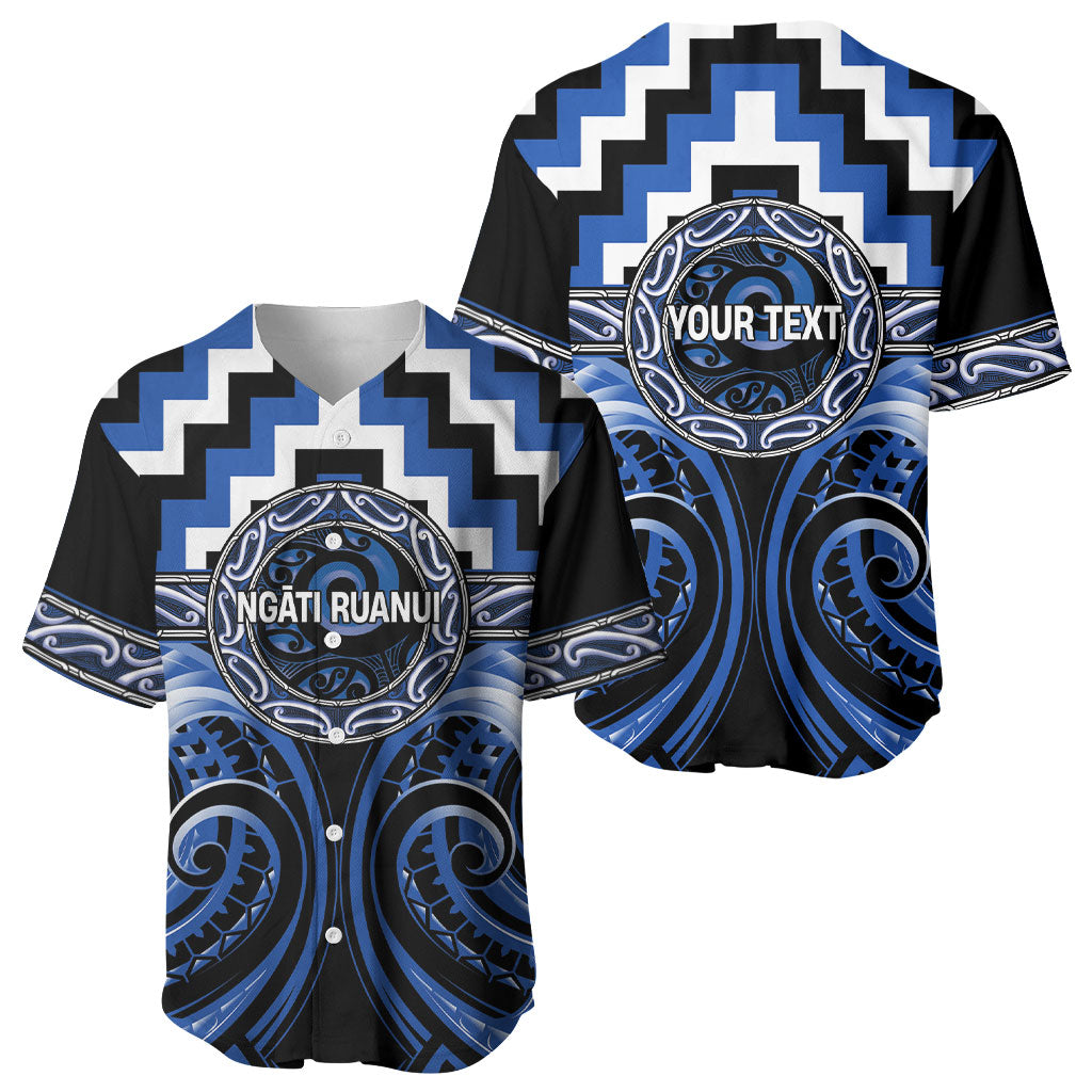 Aotearoa Ngati Ruanui Personalised Baseball Jersey Maori Iwi Poutama Puhoro Tattoo