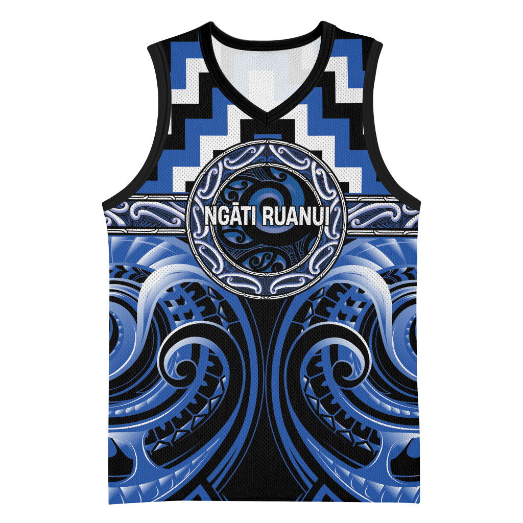 Aotearoa Ngati Ruanui Personalised Basketball Jersey Maori Iwi Poutama Puhoro Tattoo