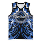 Aotearoa Ngati Ruanui Personalised Basketball Jersey Maori Iwi Poutama Puhoro Tattoo