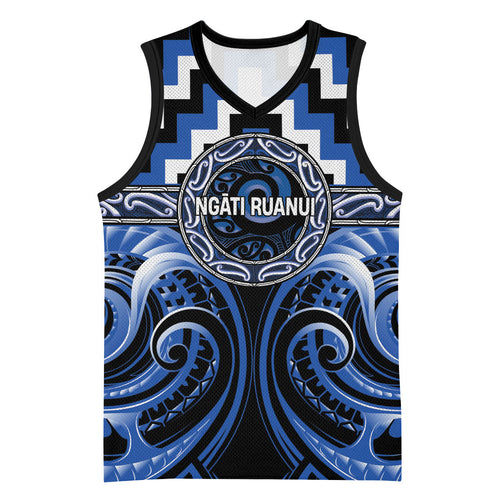 Aotearoa Ngati Ruanui Personalised Basketball Jersey Maori Iwi Poutama Puhoro Tattoo