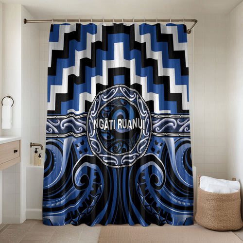 Aotearoa Ngati Ruanui Bathroom Set Maori Iwi Poutama Puhoro Tattoo