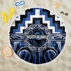 Aotearoa Ngati Ruanui Beach Blanket Maori Iwi Poutama Puhoro Tattoo