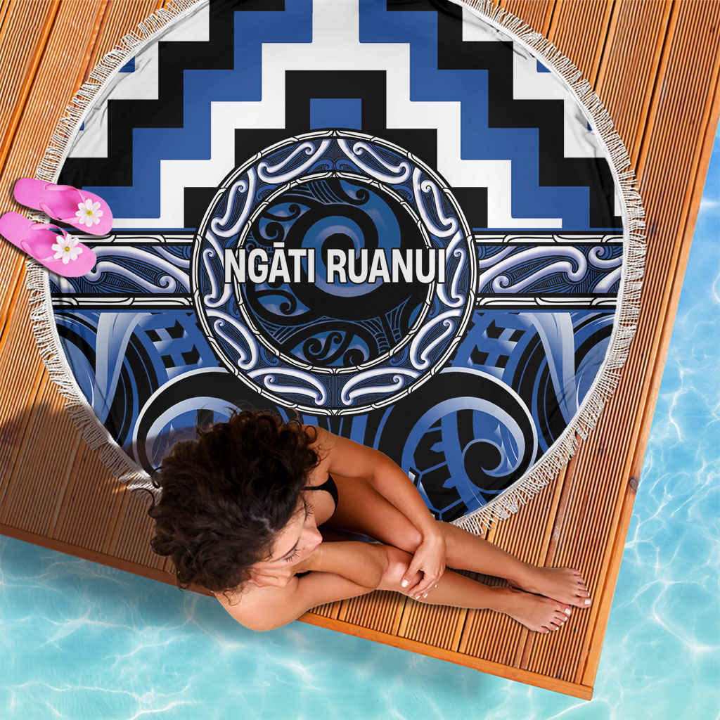 Aotearoa Ngati Ruanui Beach Blanket Maori Iwi Poutama Puhoro Tattoo