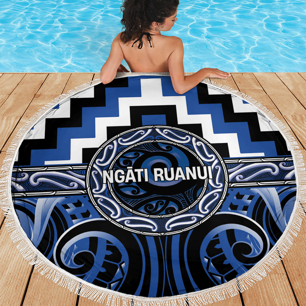 Aotearoa Ngati Ruanui Beach Blanket Maori Iwi Poutama Puhoro Tattoo