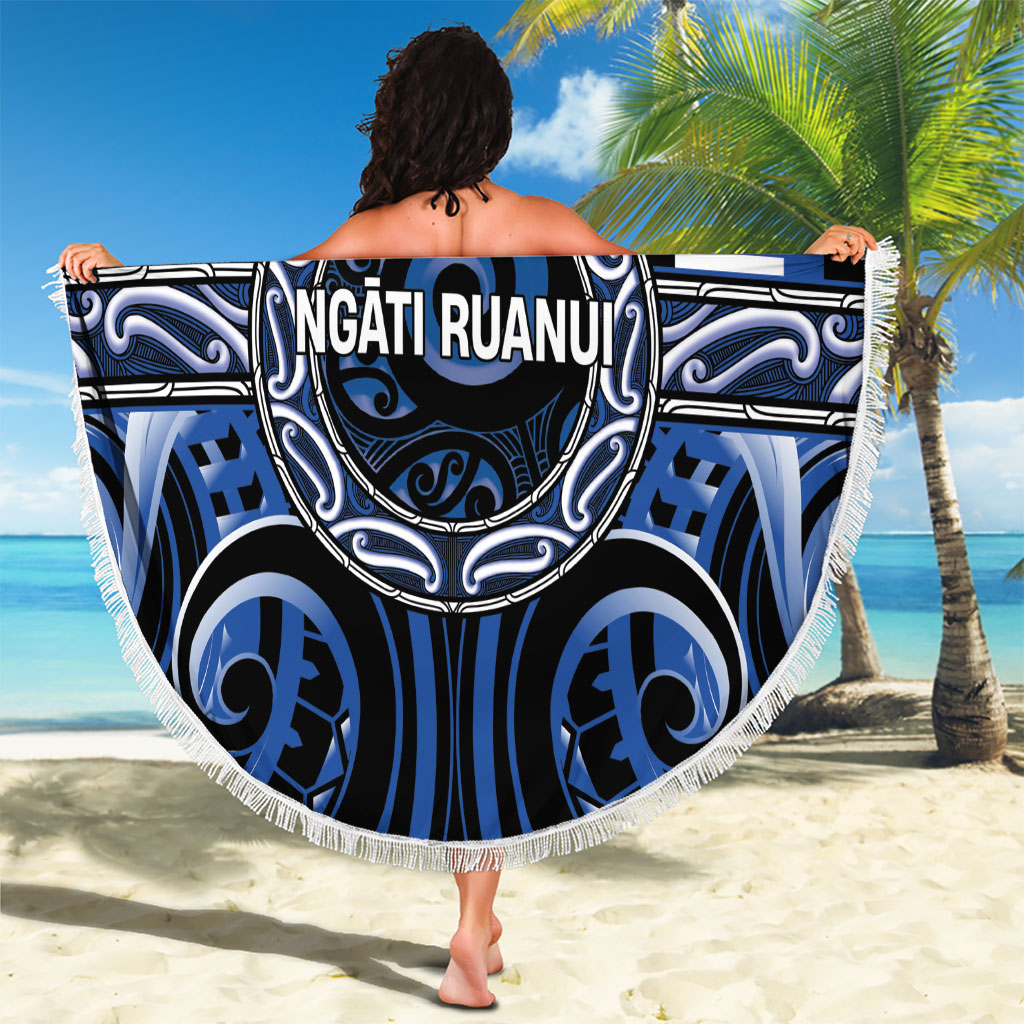 Aotearoa Ngati Ruanui Beach Blanket Maori Iwi Poutama Puhoro Tattoo