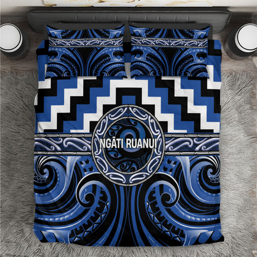 Aotearoa Ngati Ruanui Bedding Set Maori Iwi Poutama Puhoro Tattoo