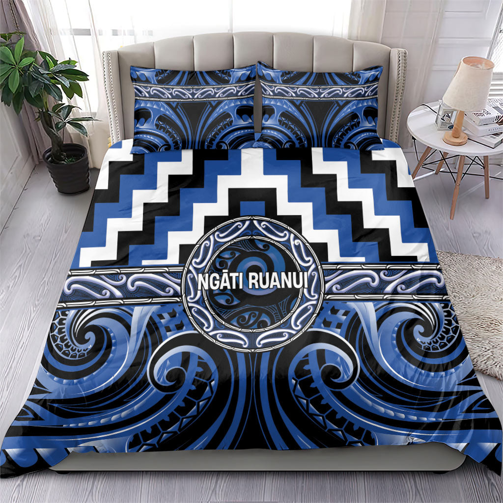 Aotearoa Ngati Ruanui Bedding Set Maori Iwi Poutama Puhoro Tattoo