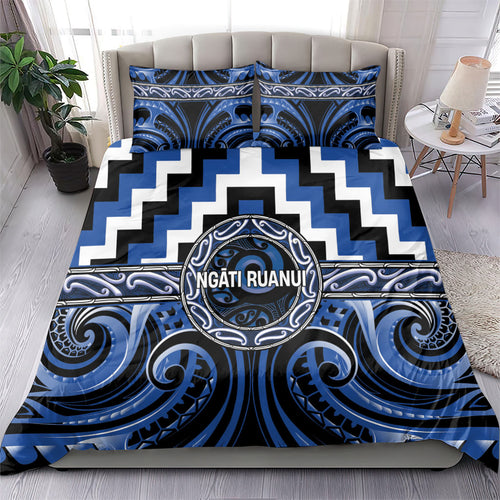 Aotearoa Ngati Ruanui Bedding Set Maori Iwi Poutama Puhoro Tattoo