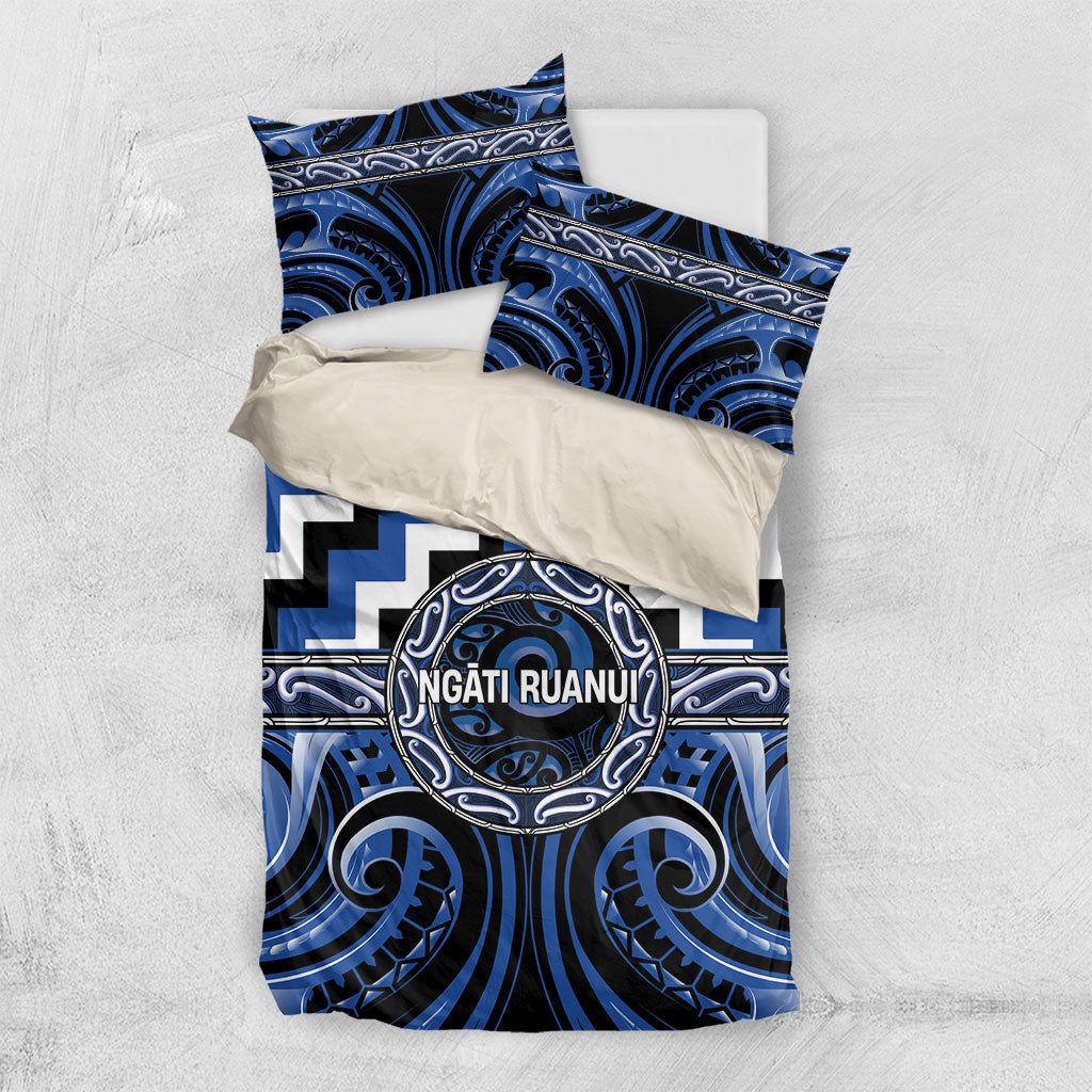 Aotearoa Ngati Ruanui Bedding Set Maori Iwi Poutama Puhoro Tattoo