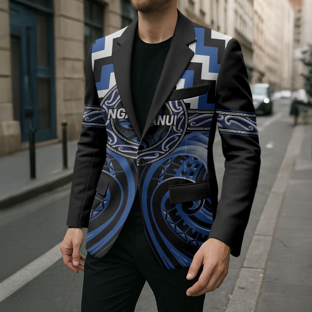 Aotearoa Ngati Ruanui Personalised Blazer Maori Iwi Poutama Puhoro Tattoo