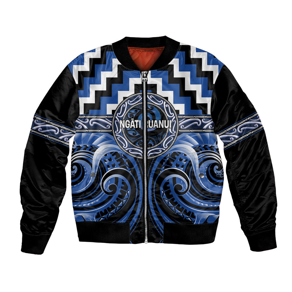 Aotearoa Ngati Ruanui Personalised Bomber Jacket Maori Iwi Poutama Puhoro Tattoo