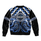 Aotearoa Ngati Ruanui Personalised Bomber Jacket Maori Iwi Poutama Puhoro Tattoo