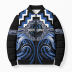 Aotearoa Ngati Ruanui Personalised Bomber Puffer Jacket Maori Iwi Poutama Puhoro Tattoo