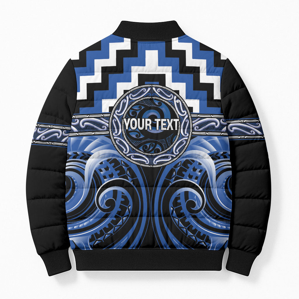 Aotearoa Ngati Ruanui Personalised Bomber Puffer Jacket Maori Iwi Poutama Puhoro Tattoo