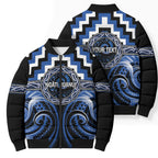 Aotearoa Ngati Ruanui Personalised Bomber Puffer Jacket Maori Iwi Poutama Puhoro Tattoo