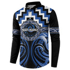 Aotearoa Ngati Ruanui Personalised Button Sweatshirt Maori Iwi Poutama Puhoro Tattoo