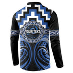 Aotearoa Ngati Ruanui Personalised Button Sweatshirt Maori Iwi Poutama Puhoro Tattoo