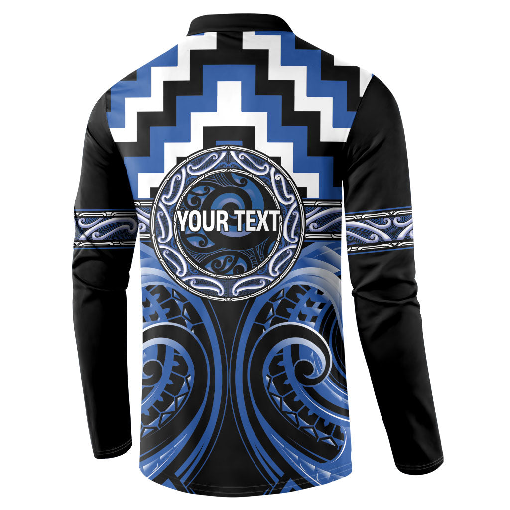 Aotearoa Ngati Ruanui Personalised Button Sweatshirt Maori Iwi Poutama Puhoro Tattoo