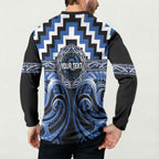 Aotearoa Ngati Ruanui Personalised Button Sweatshirt Maori Iwi Poutama Puhoro Tattoo