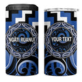Aotearoa Ngati Ruanui Personalised 4 in 1 Can Cooler Tumbler Maori Iwi Poutama Puhoro Tattoo